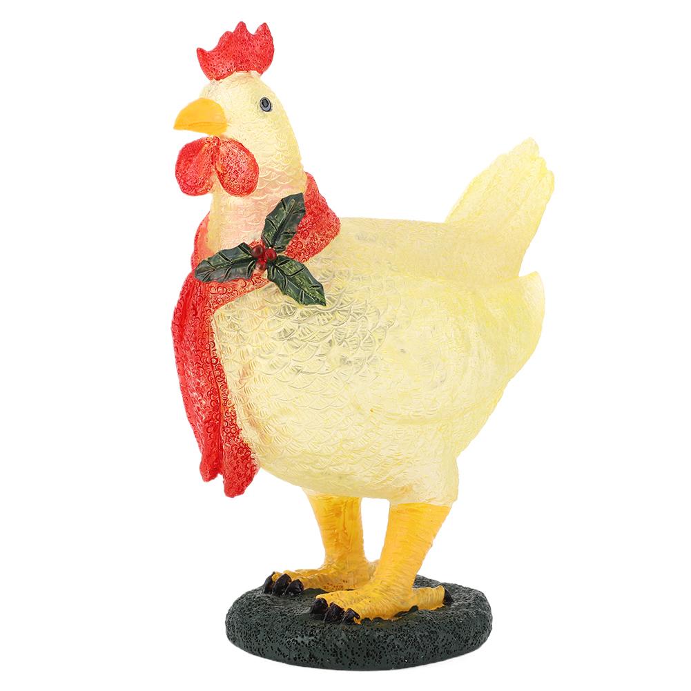

Resin Chicken Statue LED Night Lights Funny Animal Chick Light Home Courtyard Lawn Decoration Ornaments Warm Yellow Solar Lamp