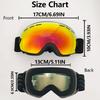 Ski goggles for men and women, anti-fog ski goggles, prescription-ready, double-layer large spherical goggles, mountaineering equipment, UV