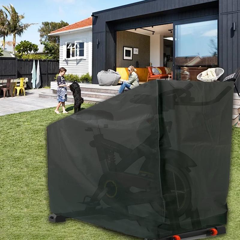 Waterproof Black Fitness Bike Cover - Durable Upright Sports Equipment Protection Cover