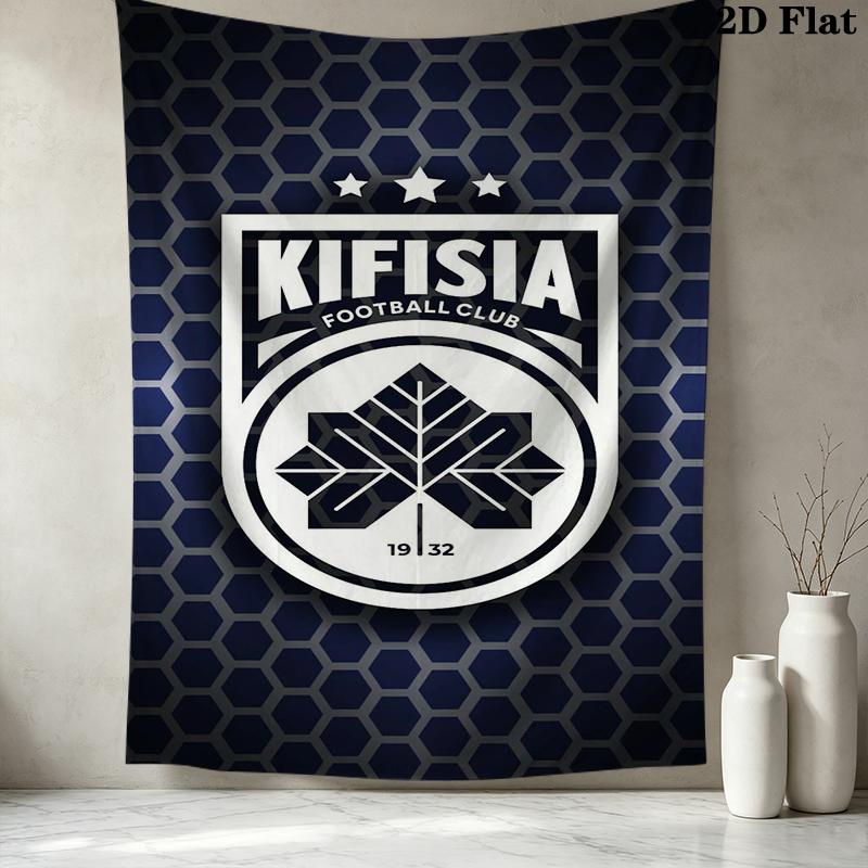 Kifisia FC Wall Tapestry Aesthetic Wall Hanging Printed Fabric Blanket Decorative Tapestries for Bedroom Living Room Home Decor