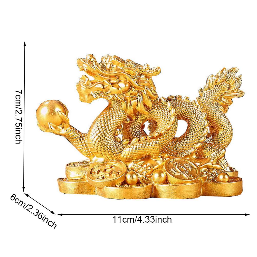 Feng Shui Pure Copper Dragon Ornaments Lucky Wealth Figurine Ornaments Gift for Home Office Home Crafts Decorations 2025