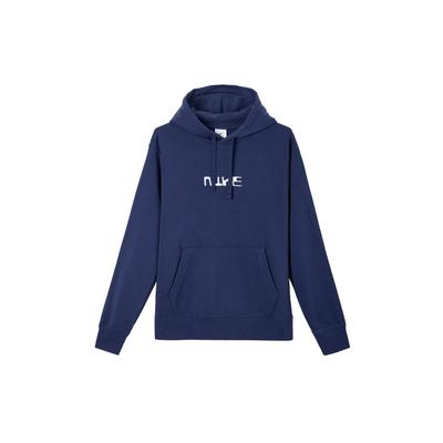 Nike Club Fleece Letter Print Pullover Football Hoodie Men Hoodies Dark-Navy FB6575-410