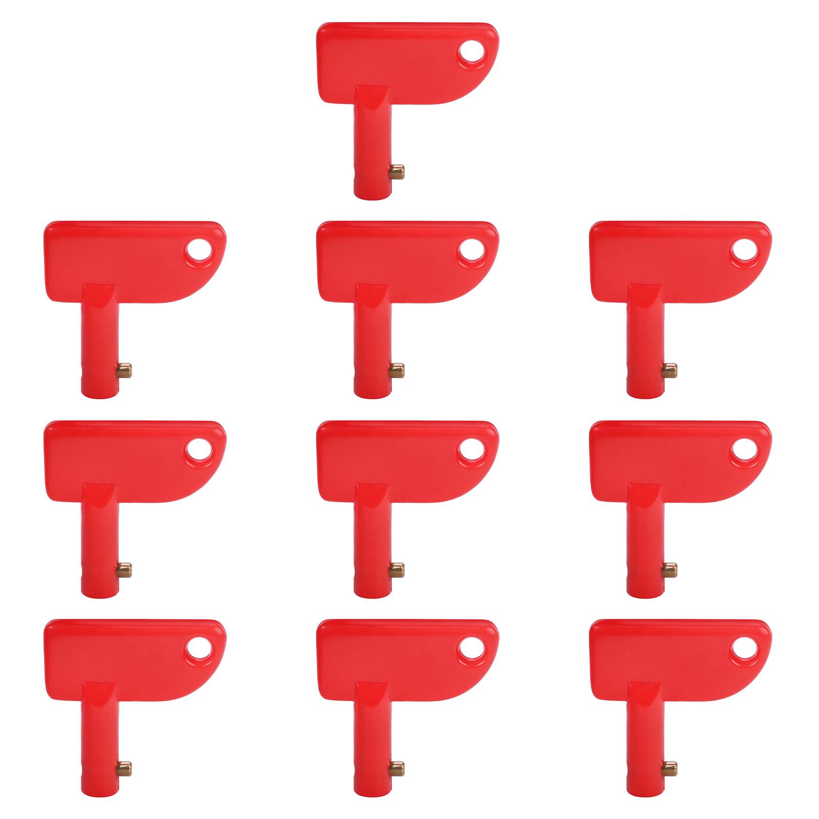 10PCS Red Plastic Car Spare Keys Mini Battery Power Kill Cut Off Switch Isolator Switch Spare Keys For Auto Boats Truck Marine