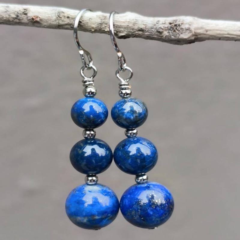 Retro Long Ethnic Style Dangle Earrings - Elegant, European and American Inspired Design синий