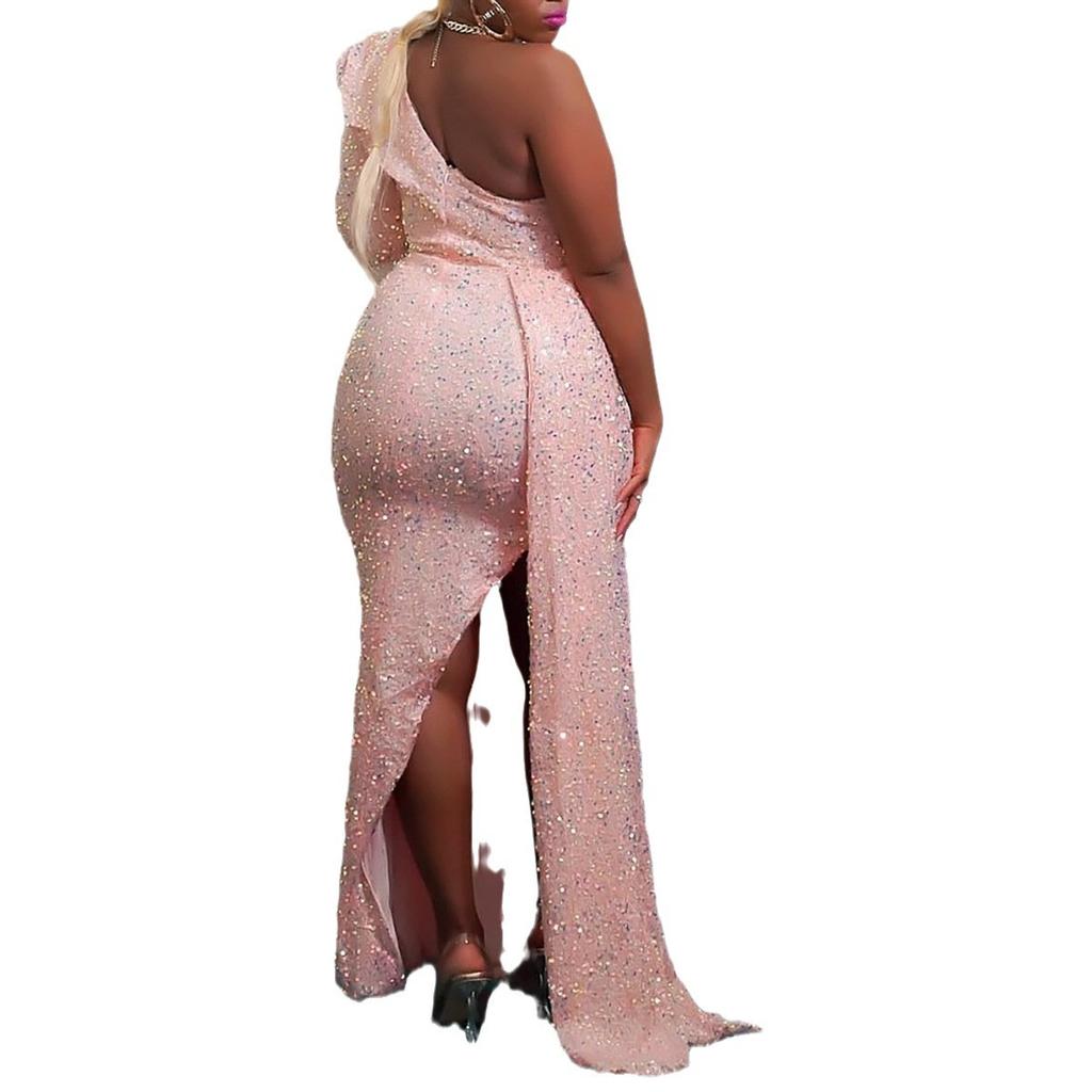 Winter African dress fashion new shoulder beads bridesmaid clothes party long dress European and American women's clothing