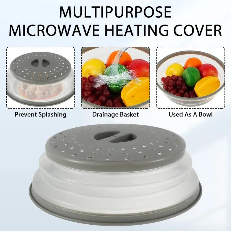 Reusable cooking cover, plastic folding microwave cover, food bowl cover, splash proof cover, dust-proof and heat-resistant food