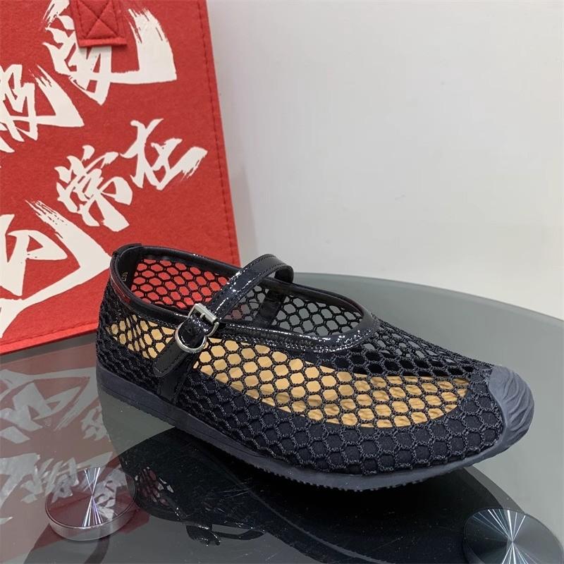 2025 New Fashion Fishing Net Hollow Low-top Flat Bottom Shallow Mouth Sandals Women's Shoes