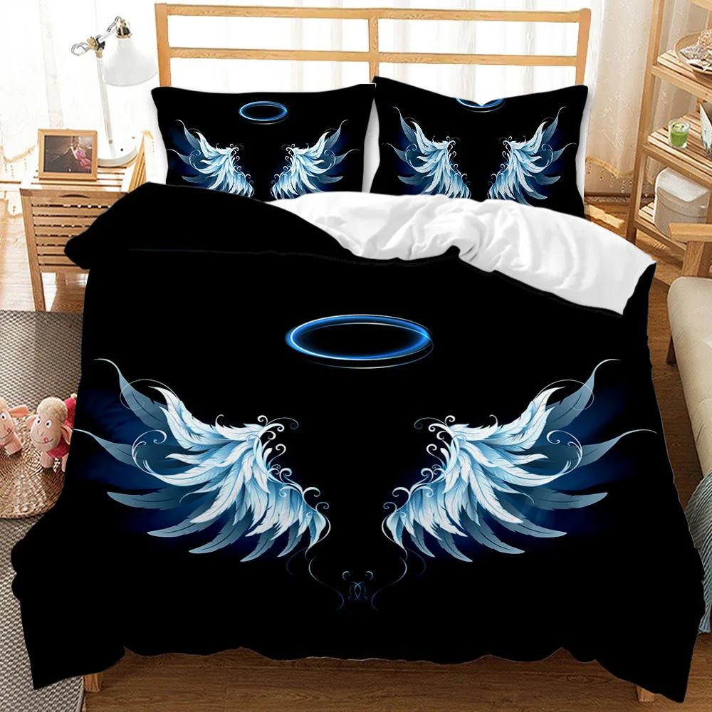 Engel Flügel Bettbezug Set Engel Märchen Thema Für Kinder Jugendliche Gib Niemals Auf Doppel Queen King Size Polyester Steppdeckenbezug