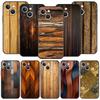 Luxury Vintage Wood Grain Pattern Phone Case Cover for iPhone 17 16 15 14 13 12 11 Pro Max 17 Air Plus Shockproof Soft TPU Shell