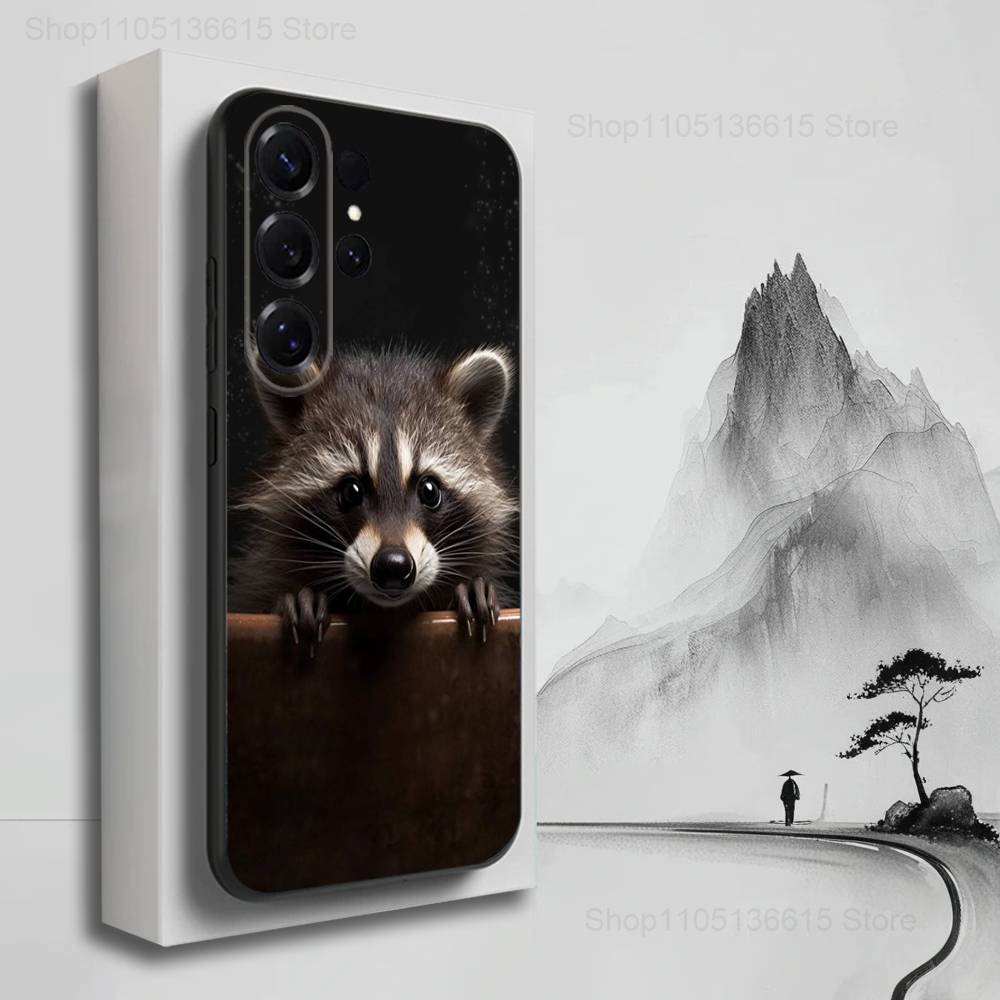 

Raccoon Cute Animal Case For Samsung S21,S9,S22,S25,S20,S10,Plus,Ultra,S24,S23,FE,Lite,Soft Silicone Black SamsungS22plus5G