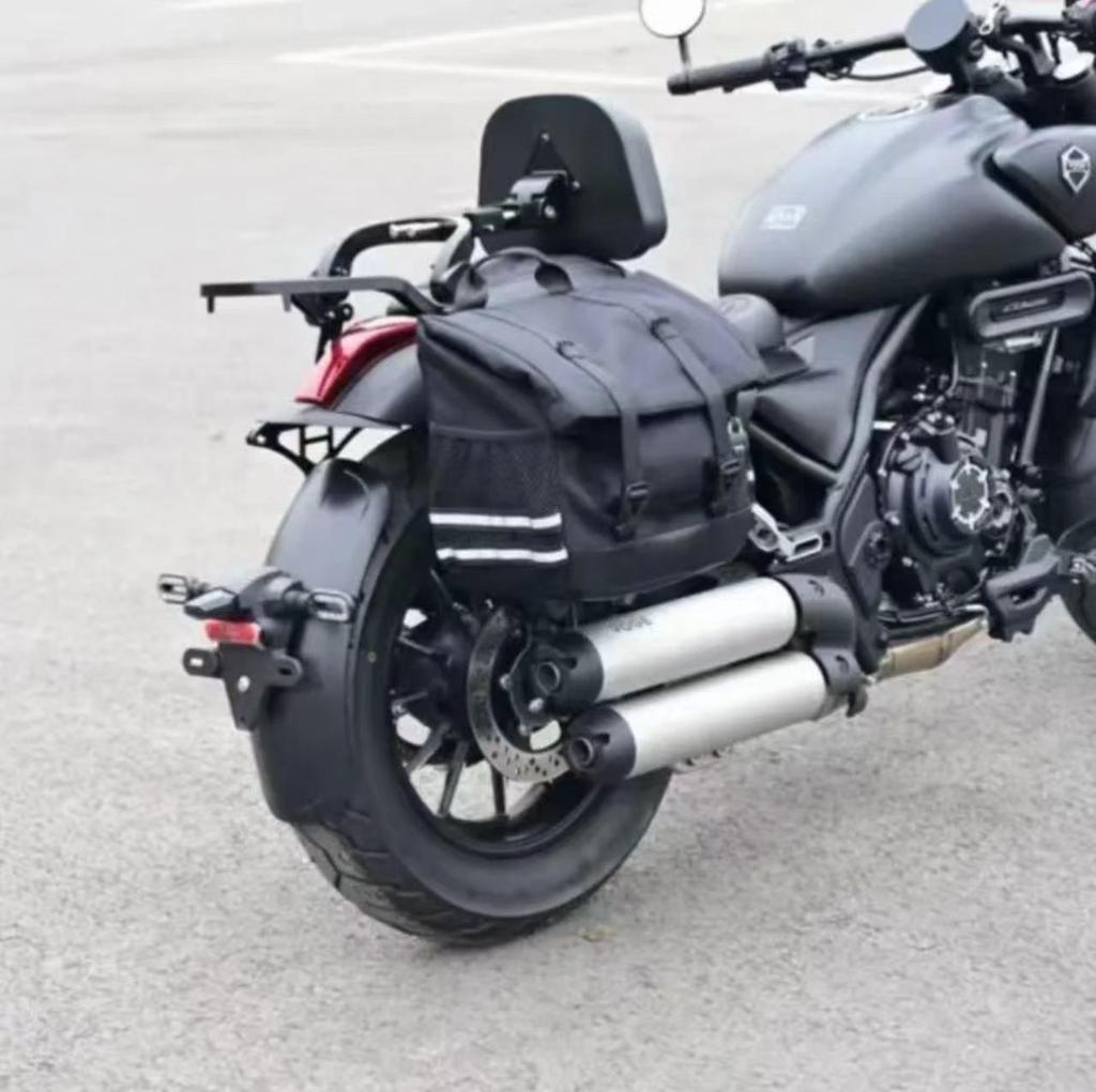 CFMOTO 450clc Upgrade: Anti-Fall Bumper, Retro Side Bag, Helmet Bag, Foldable Backrest, Luggage Rack