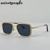 Vintage Steampunk Pilot Square Sunglasses Men  Luxury Brand Trendy Metal Frame Driving Sunglass For Male UV400 Punk Shades