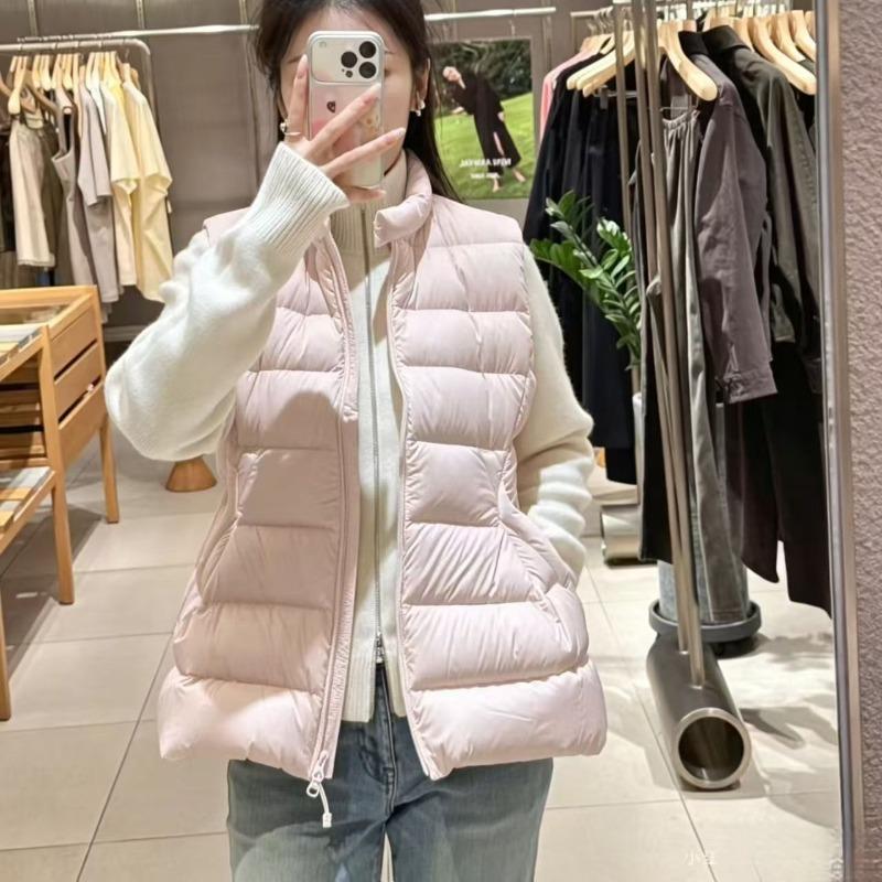 Jiangnan same style, autumn and winter new stand-up collar waist thin ribs down jacket sleeveless vest vest jacket tide