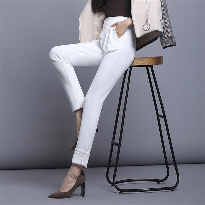 2022 Autumn Winter Thicken Warm High Waisted Harem Pencil Pants Casual Fashion Harajuku Pants Slim Pants Women's Straight Pants