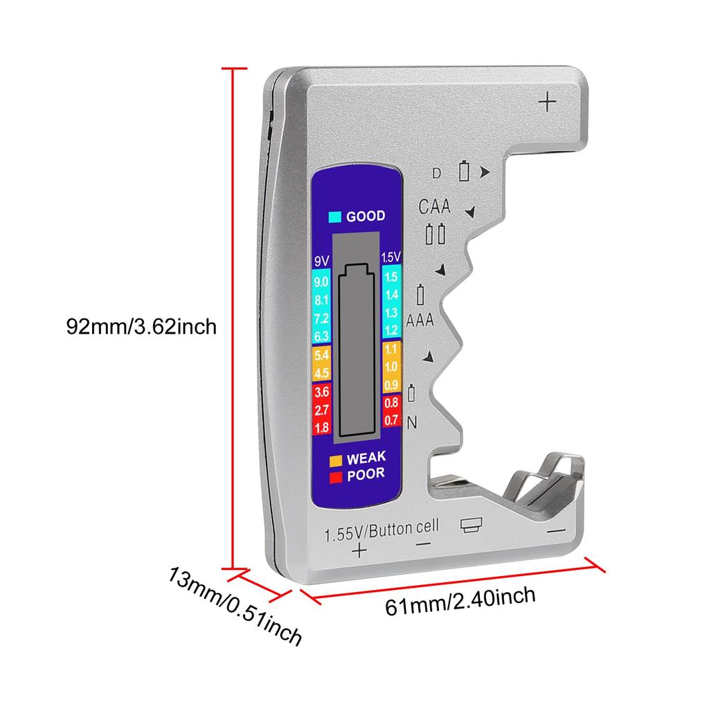 Digital Battery Tester LCD Display Digital Checker Universal Battery Tester Volt Tester for AA/AAA 1.5V Button Cell Battery