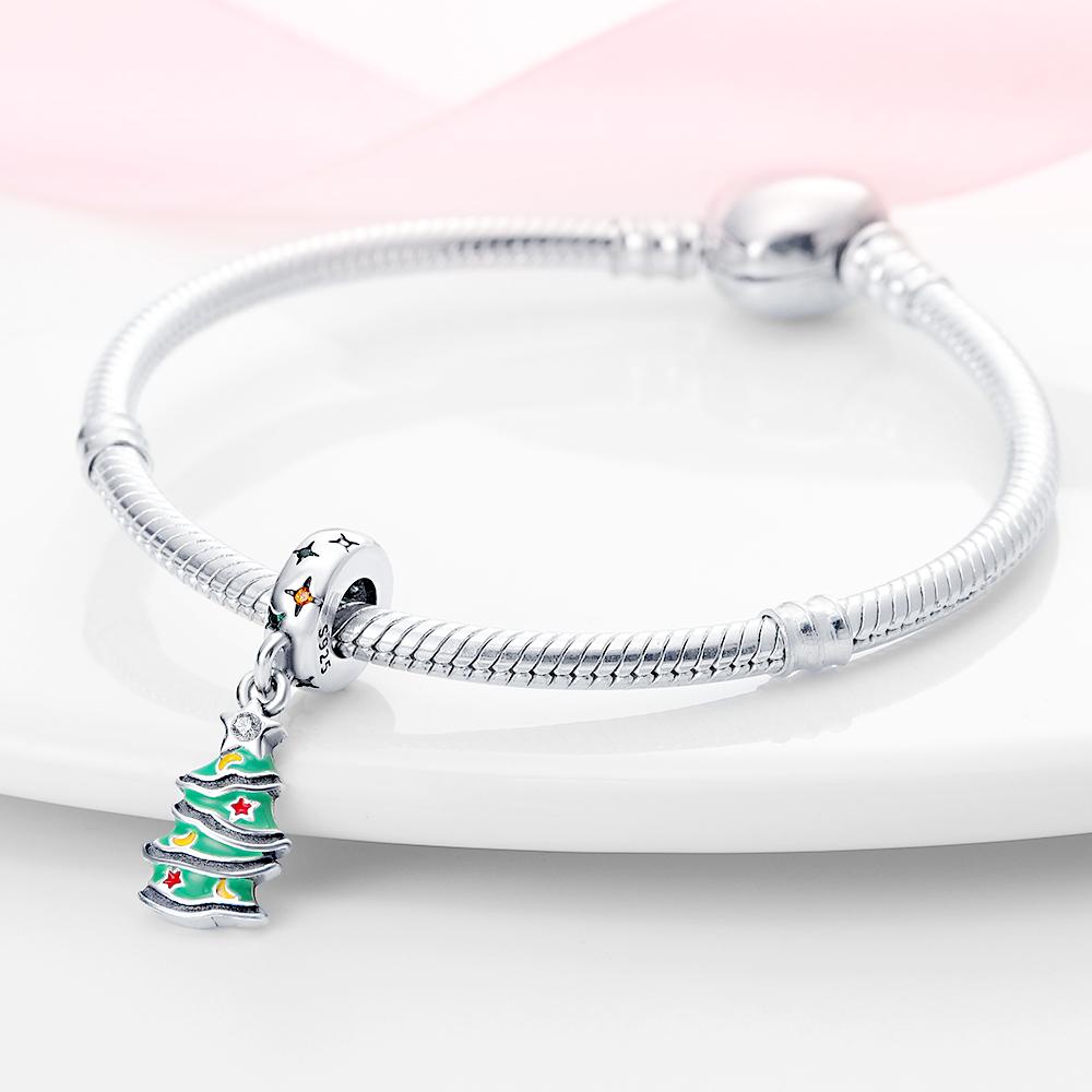 Weihnachtsbaum Anhänger Kupfer Original Perlen Passend für Originalcharms Armband Perlen Schmuck Geschenke Für Frauen