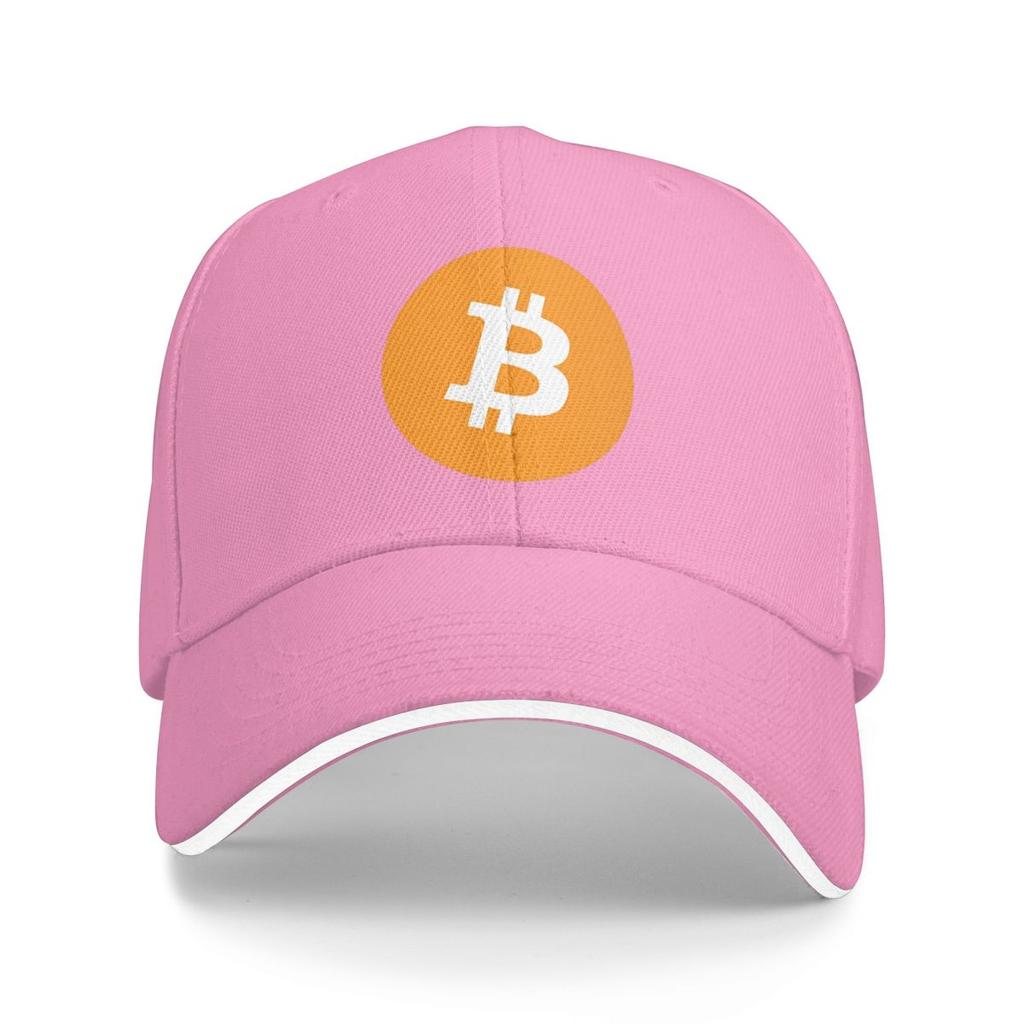 Bitcoin Icon Kryptowährung Kunst Baseballkappen Snapback Baseballmützen Atmungsaktiv Lässig Kappe Outdoor für Männer und Frauen