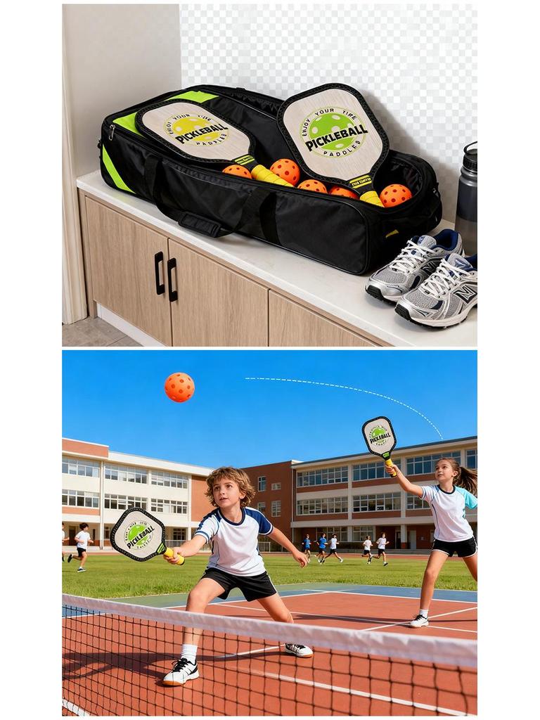 Kids' Pickleball Paddle Set: Beginner Indoor/Outdoor Parent-Child Sports Training