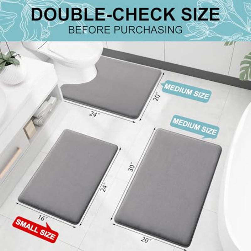 Tappetino da Bagno Morbido Olanly Antiscivolo Tappetini per Doccia Bagno Tappeto in Memory Foam Tappetino Morbido per Piedi Pavimento in Pietra Tappeto Super Assorbente ad Asciugatura Rapida