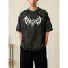 Gewaschen Schwarz Retro Y2K Rundhals Kurzarm T-Shirt Sommerprodukt Unisex Lässig Fitness Sport T-Shirt