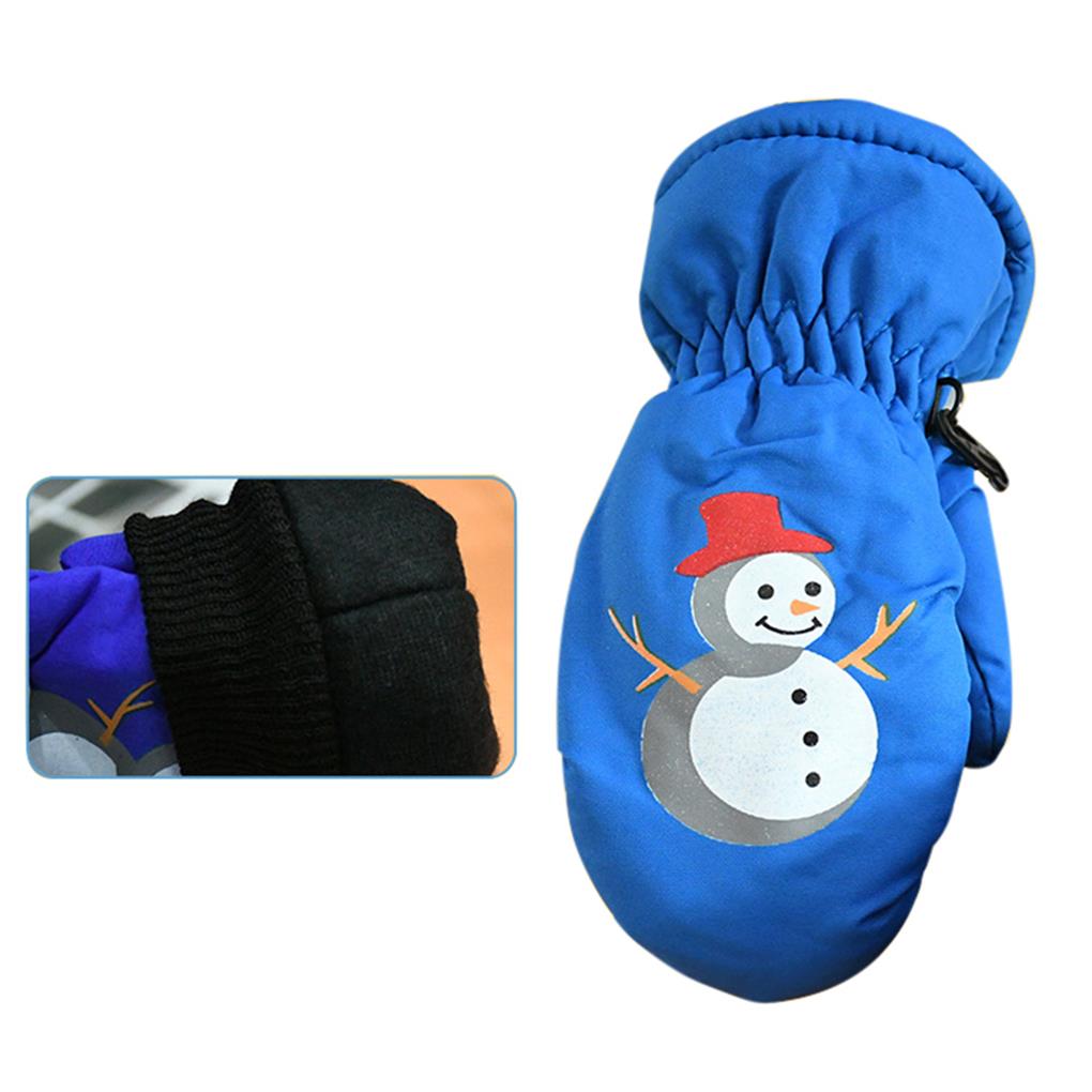 Kids Ski Gloves Warm Children Full-Fingers Non-slide Winter Mittens Cartoon Waterproof Hand Warmer Outdoor Riding Girls