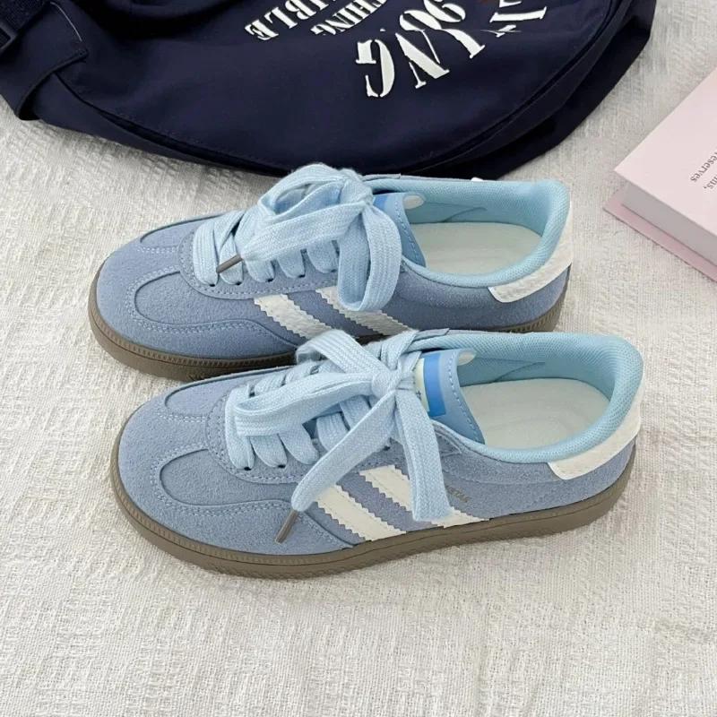 Damenschuhe Herbst 2025 im neuen Hong Kong-Stil, lässig, weiche Sohle, Schnürung, Damen-Sneakers, Wanderschuhe, Wohnungen, Zapatillas de Mujer