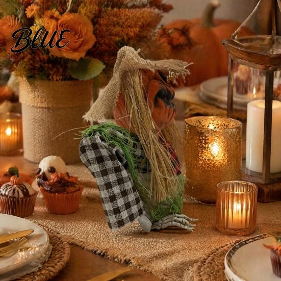 Gothic Home Decor Halloween Skull Candle Lantern with Color Changing LED Lights Realistic Night Light Bone Texture Flameless Lamp for Indoor