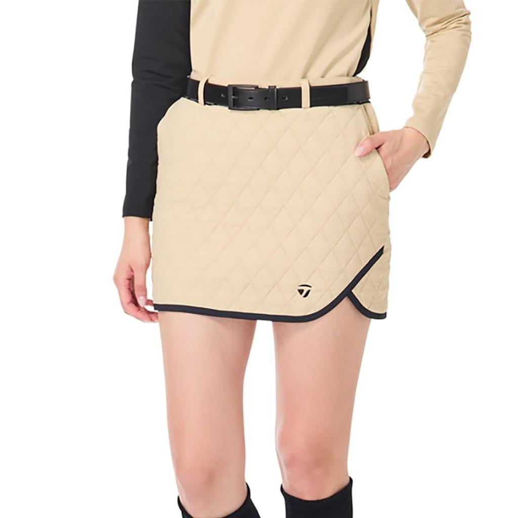 TaylorMade Quilted Insulated Skort, Beige, Size M, Women's, 2024FW UN404
