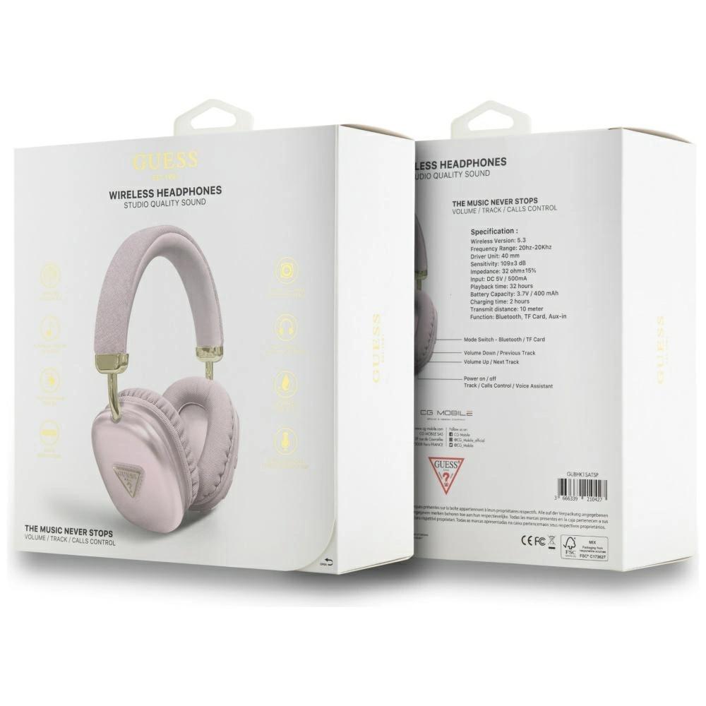 Guess Wireless Over-Ear Headphones For Phones 15W Metallic Triangle