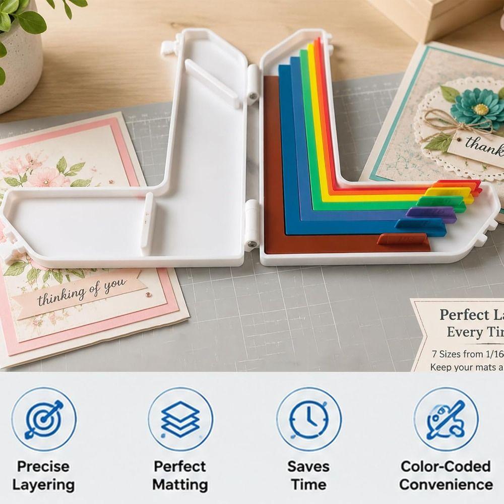 7 Pezzi Guide di Allineamento per Lavori di Carta Colorate Strumenti di Allineamento per Biglietti Forniture Artigianali