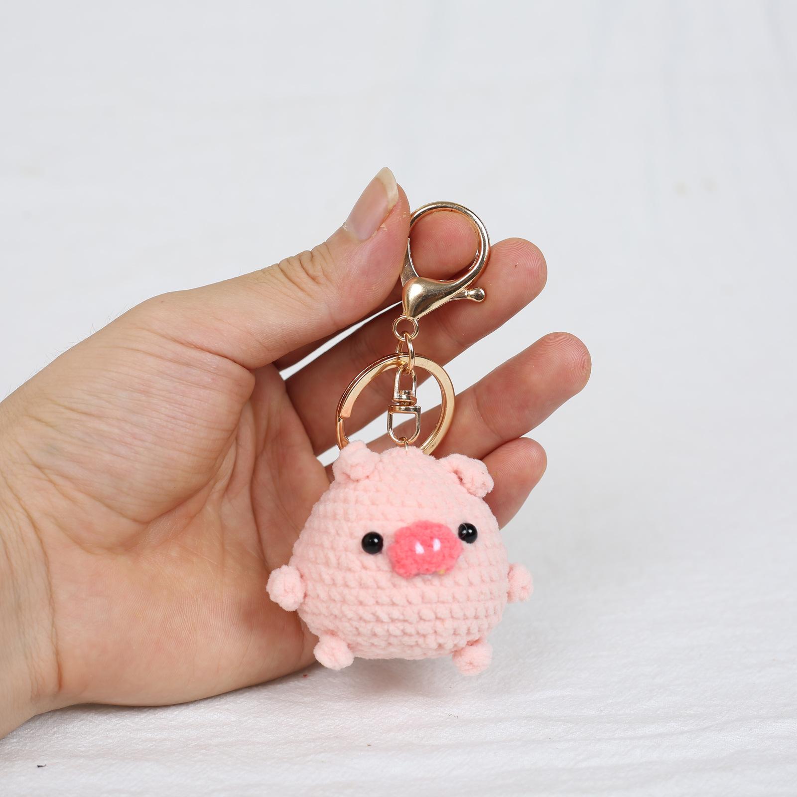 Lustige Tierpuppen-Serie Häkel-Schlüsselanhänger Stricken Tierpuppen-Schlüsselanhänger Für Taschenanhänger Niedliche Hunde-Schlüsselanhänger Benutzerdefinierte Accessoires brown