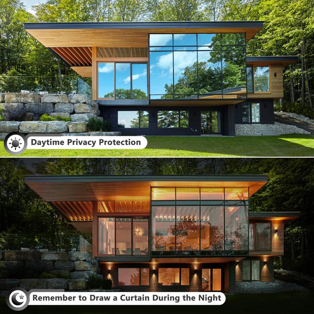 Srebrna Folia Prywatnościowa Okienna Jednokierunkowa Lustrzana Barwiona Zabiegi Kontrola Ciepła UV Blokująca Słońce Zaciemniająca Drzwi Szklane Odblaskowa do Domu