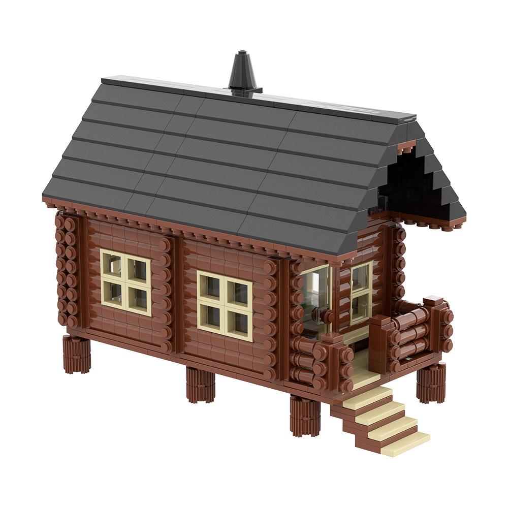 MOC Wood Cabin Building Blocks Medieval Wood Cabin Architecture Street View Bricks Model Assembly Toys Kids DIY Birthday Gifts