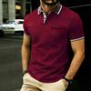 Polo da uomo a maniche corte con colletto e taschino, top casual a vestibilità classica per l'uso quotidiano