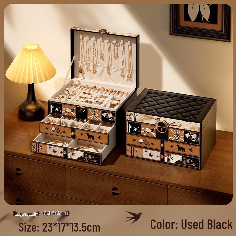 Exquisite Retro Jewelry Box - Luxurious Wedding & Birthday Gift for Accessory Storage