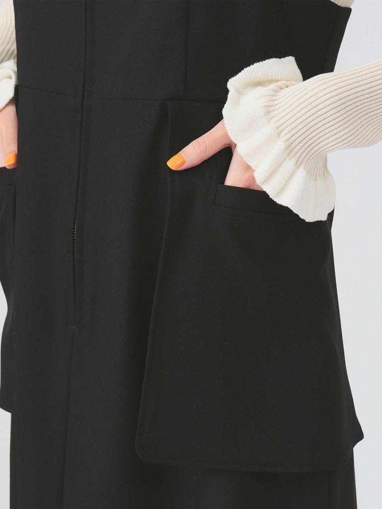 One Piece Out Pocket Dress BLACK 0 [Raybeams] Salopée Women's