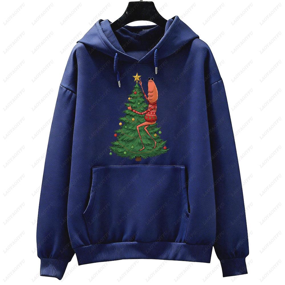 Merry Christmas Marcus The Worm Men Hoodie Meme Long-sleeve Autumn Winter Sweatshirt Marcus The Worm Christmas Costumes