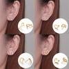 Stainless Steel Geometric Animal Earrings Set: Water Drop, Horseshoe, Heart, Cross, Fish, Snake Designs