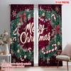 2pcs,2D Plane Printing Light Filtering Curtains Christmas Party7 (3) Versatile Fabric (without Rod) Art Deco Festive Perfect for