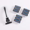 Stainless Seel 6-layer Shaver Blade Manual Shaver for Man 1 Blade Holder 6 Blade Head