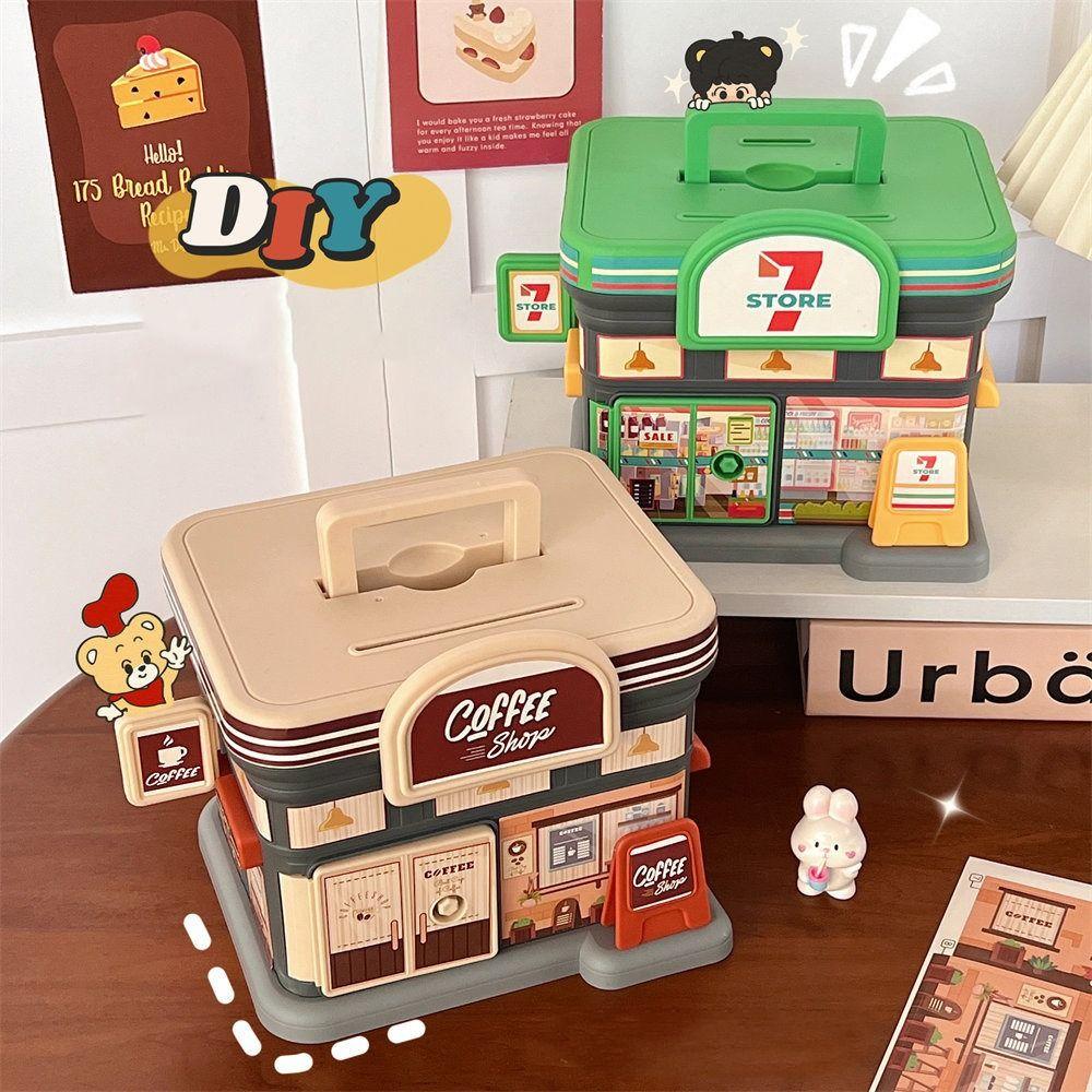 Store Shaped Cash Box Plastic Piggy Bank Creative Coin Saving Box  Gift