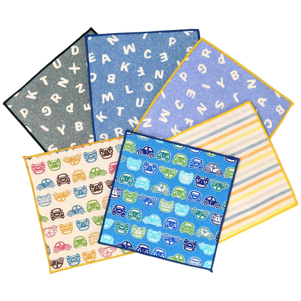 Cluster Set of 6 In Gauze Cute Mini Car Pattern Square Set [cluster] Kids' Handkerchiefs, [Made Japan] Handkerchiefs, Handkerchiefs, Y-Car