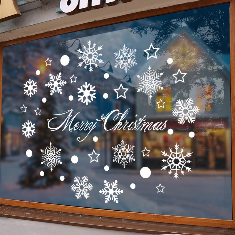 Christmas Snowflake Electrostatic Glass Stickers for Festive Atmosphere Decoration and Display Window Stickers