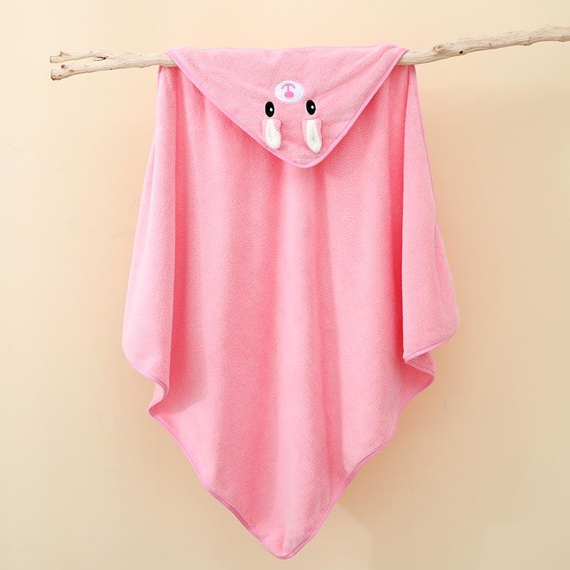 Newborn Coral Fleece Hooded Swaddle & Quick-Dry Bath Towel