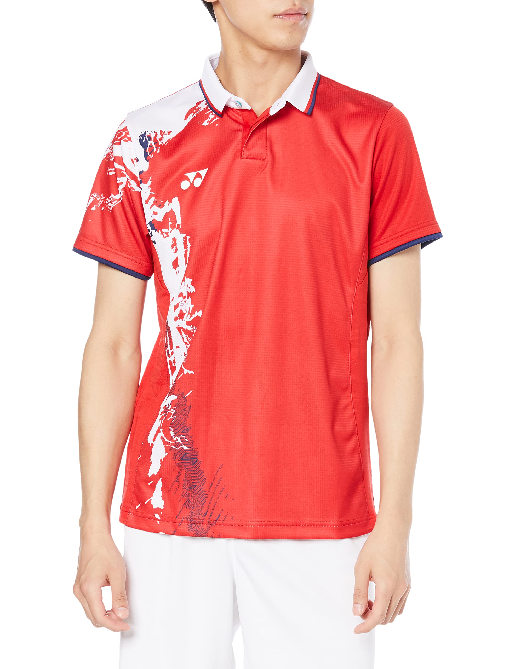 

Yonex Short Sleeve Game Shirt Ruby Red Size S Men s (Fit Style), (338),