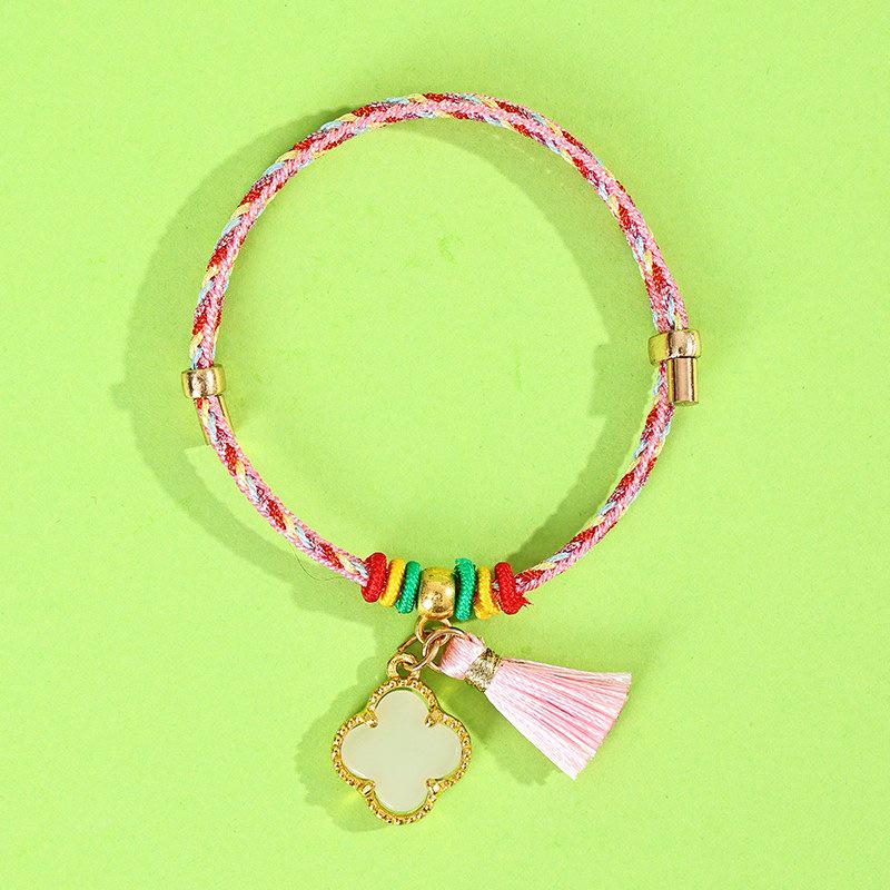 Dragon Boat Festival Tassel Pendant: Five-Color Pink Zongzi String with Gourd for Peace and Health
