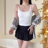 Spring/summer New Spice Girl Pure Color with Breast Pad Beautiful Back Halter Outside Wear Inside with A Base Comfortable Sleeveless Slim Vest Woman