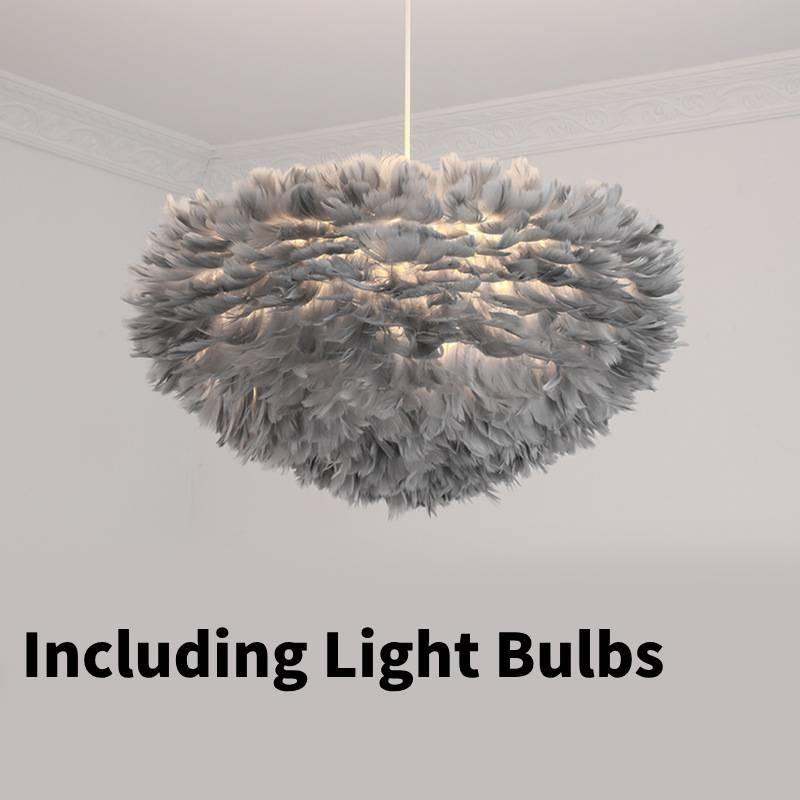 Ceiling Feather White Pendant Light Shade Modern Chandelier Lampshade Lamp Floor