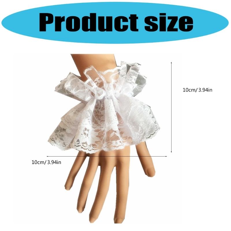 Women Lace Arm Sleeves Elegant Wrist Cuffs Decorative Sleeves Arm Covers For Daily Wear And Anime Cosplay Event 2Pair