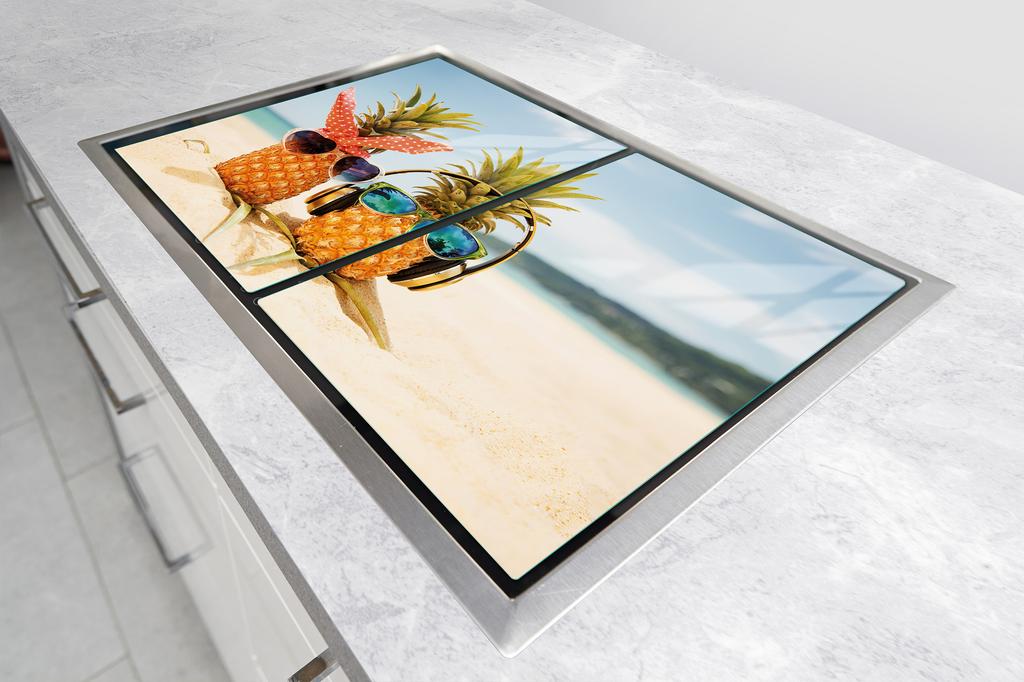 SZKLANA PŁYTA OCHRONNA DO KUCHNI 2x35x52 ANANAS